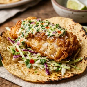 Baja Fish Tacos Crispy Easy 20 Minute Seafood Ultimate Recipe