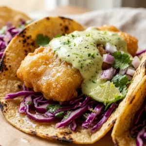 Baja Fish Tacos With Avocado Crema Easy 20 Minute Seafood Ultimate Recipe