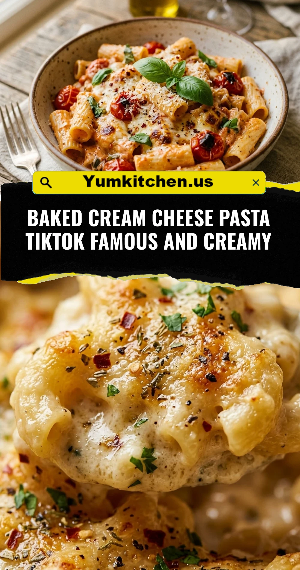 Baked Cream Cheese Pasta TikTok Famous And Creamy