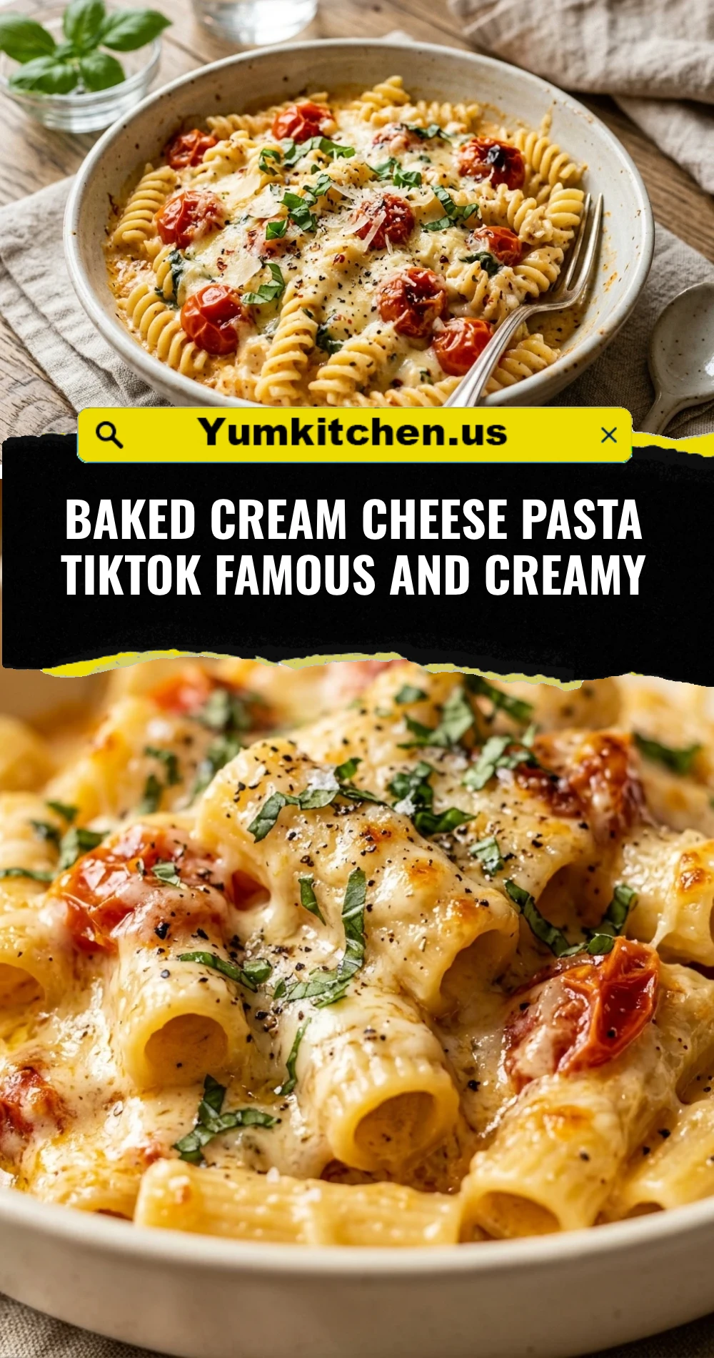 Baked Cream Cheese Pasta TikTok Famous And Creamy