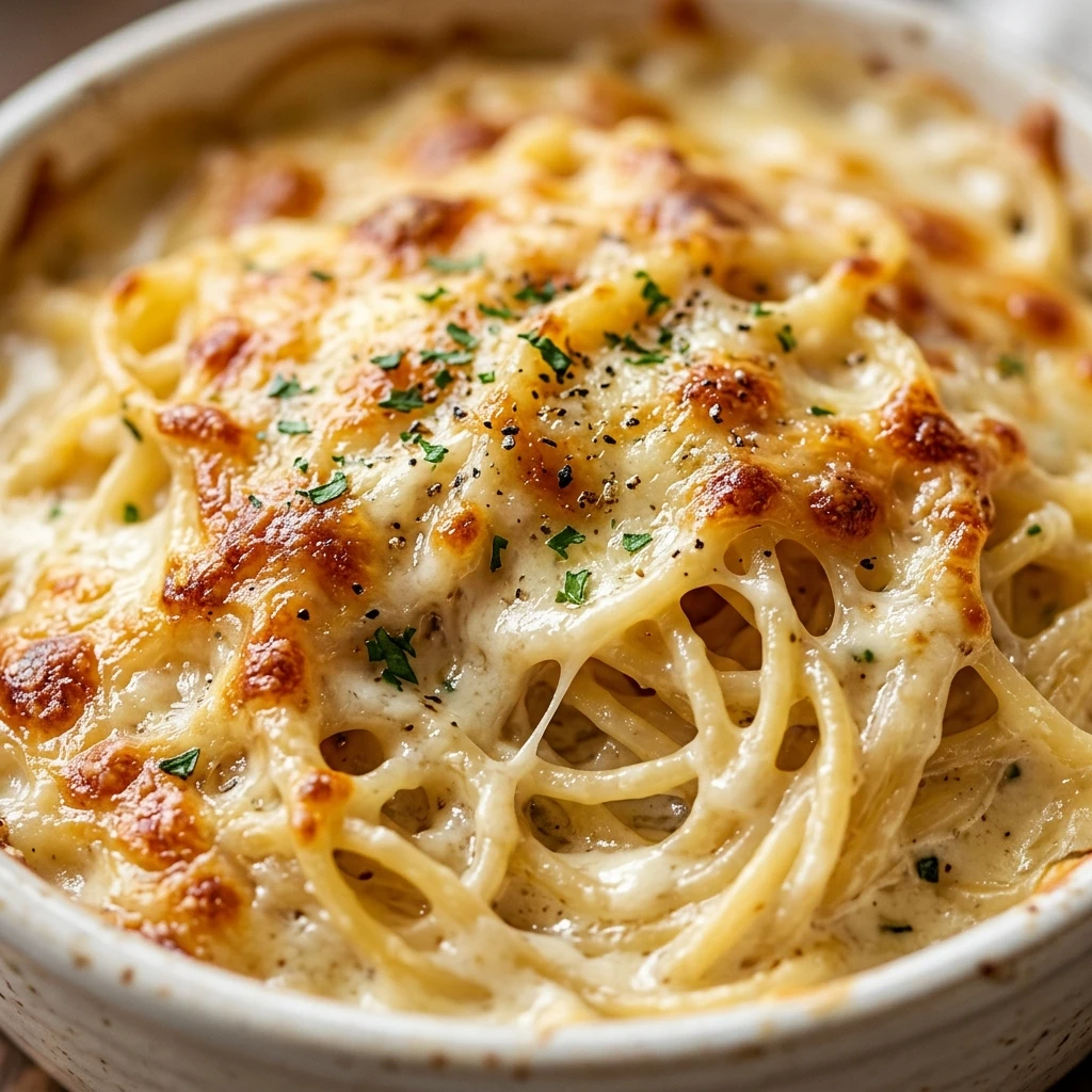 Baked Cream Cheese Spaghetti (Cheesiest Ever)