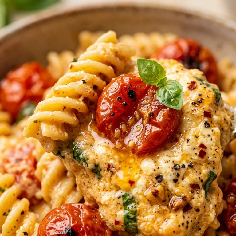 Baked Creamy Feta Pasta With Cherry Tomatoes