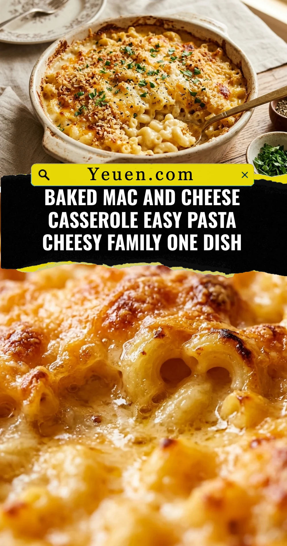 Baked Mac And Cheese Casserole Easy Pasta Cheesy Family One Dish