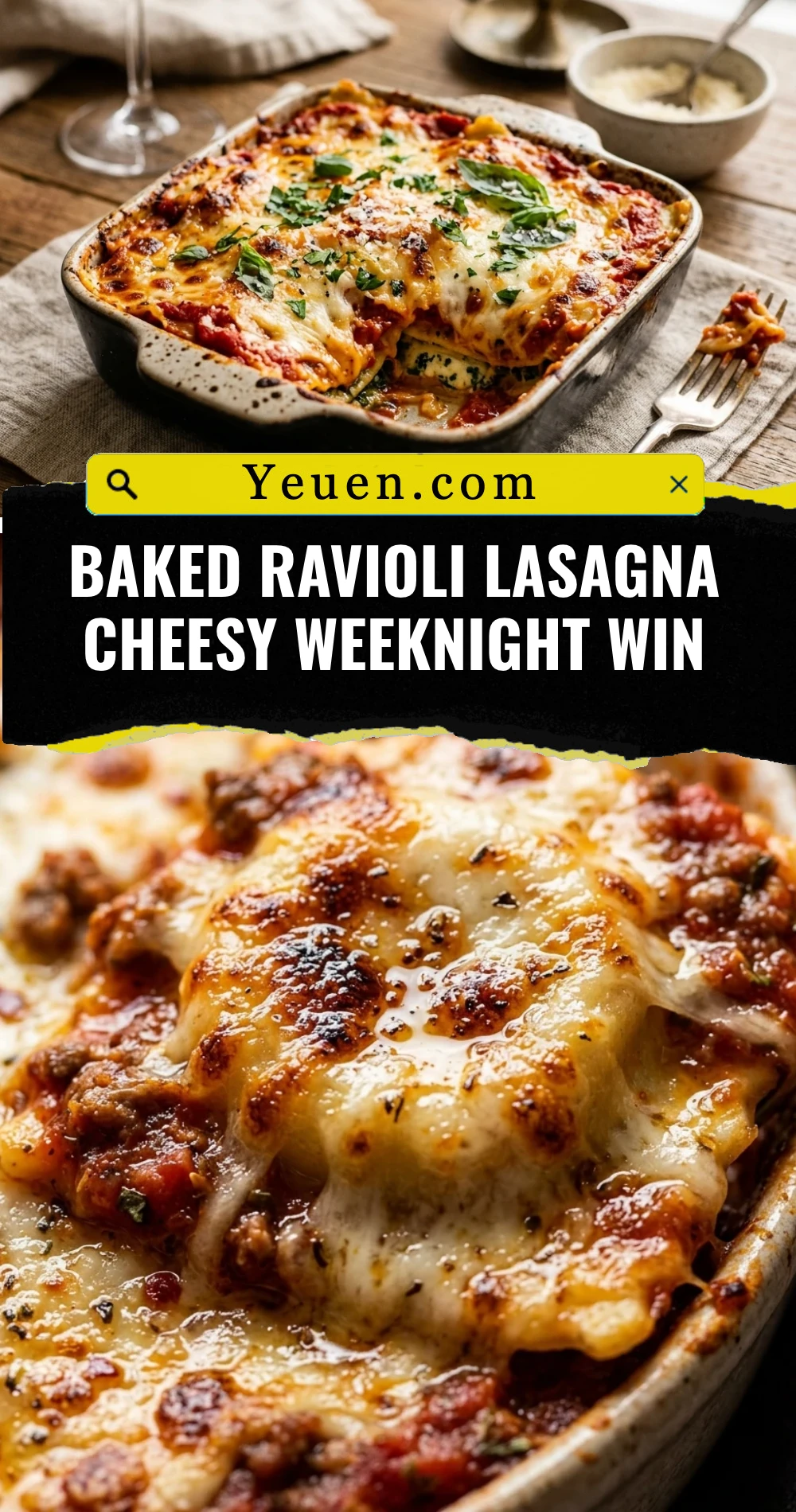 Baked Ravioli Lasagna Cheesy Weeknight Win