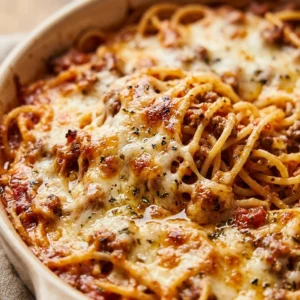 Baked Spaghetti Casserole Easy Cheesy Pasta Family One Dish