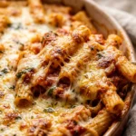 Baked Ziti Casserole Cheesy Pasta Easy Family One Dish