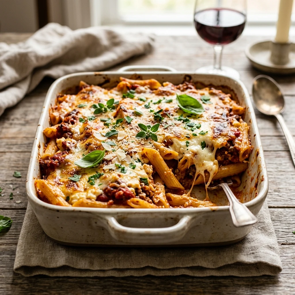 Baked Ziti With Cottage Cheese Pasta Casserole