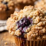 Bakery-Style Blueberry Muffins With Crumb Topping
