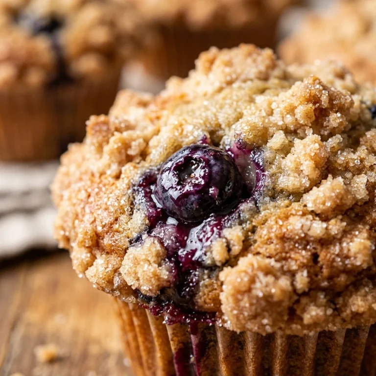 Bakery-Style Blueberry Muffins With Crumb Topping