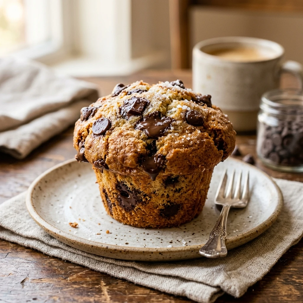 Bakery-Style Chocolate Chip Muffins Tall & Fluffy