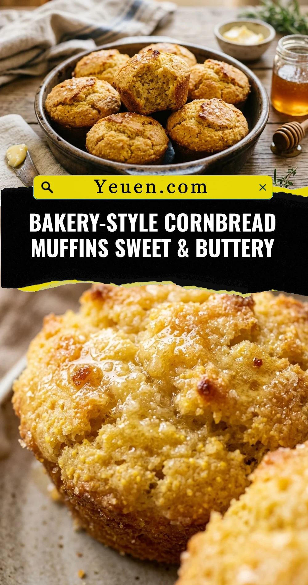 Bakery-Style Cornbread Muffins Sweet & Buttery