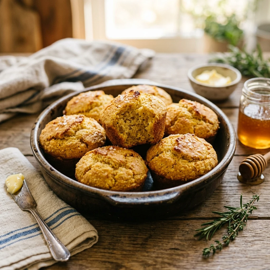 Bakery-Style Cornbread Muffins Sweet & Buttery