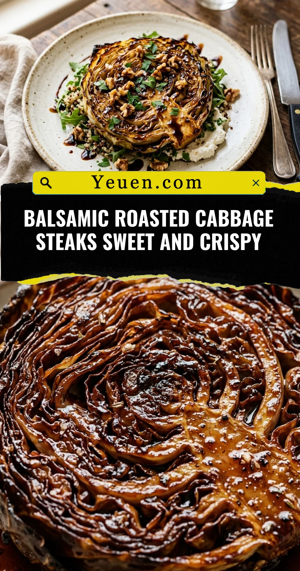 Balsamic Roasted Cabbage Steaks Sweet And Crispy