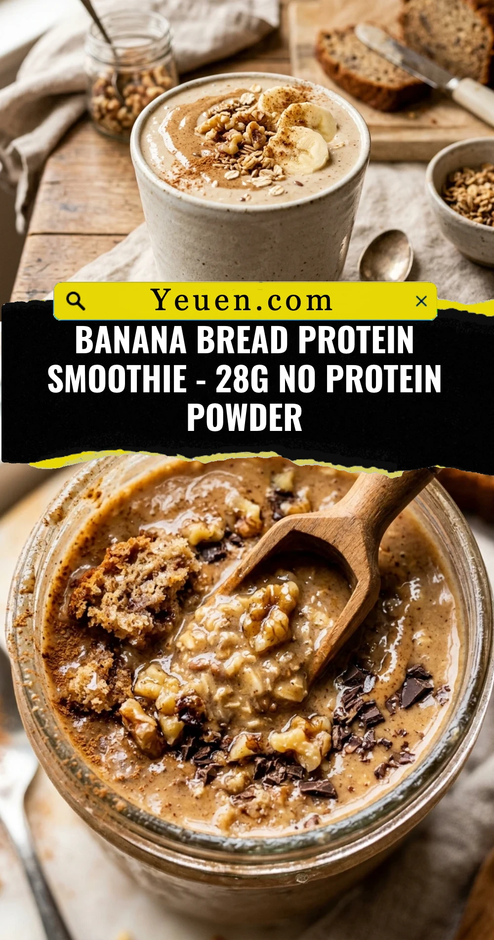 Banana Bread Protein Smoothie - 28g No Protein Powder