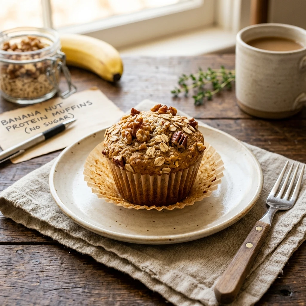 Banana Nut Protein Muffins - No Sugar