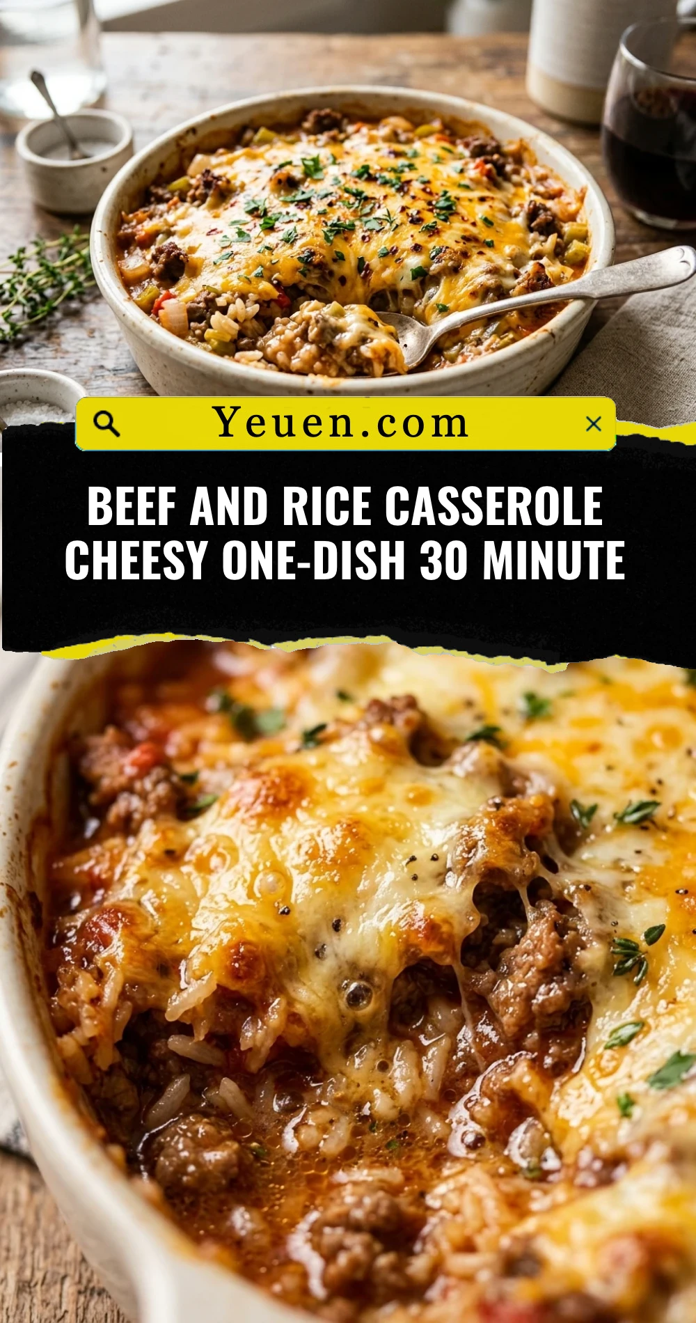 Beef And Rice Casserole Cheesy One-Dish 30 Minute