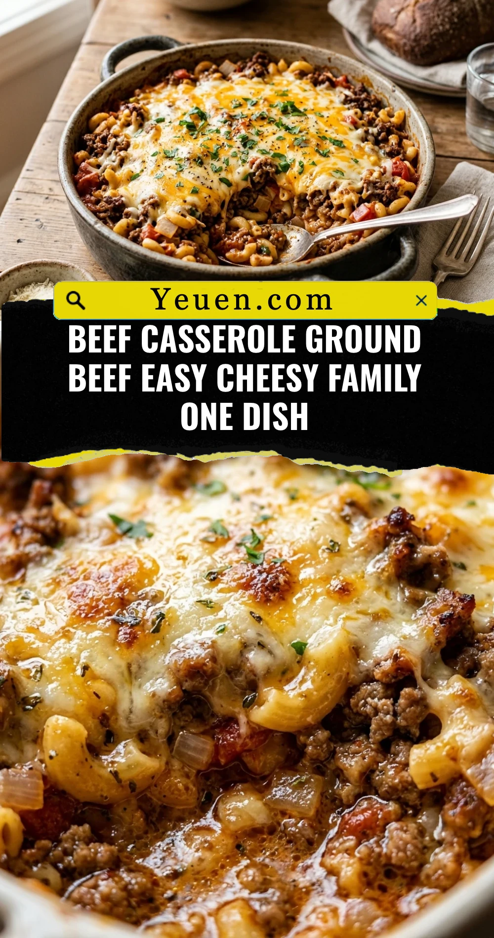 Beef Casserole Ground Beef Easy Cheesy Family One Dish