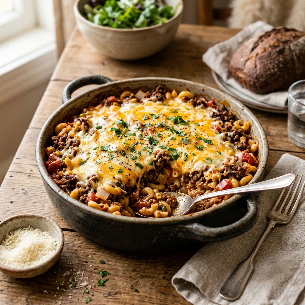 Beef Casserole Ground Beef Easy Cheesy Family One Dish