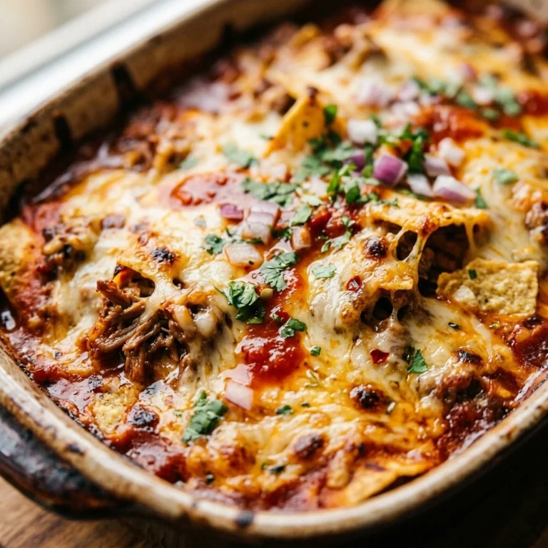Beef Enchilada Casserole Cheesy Tortilla No Rolling