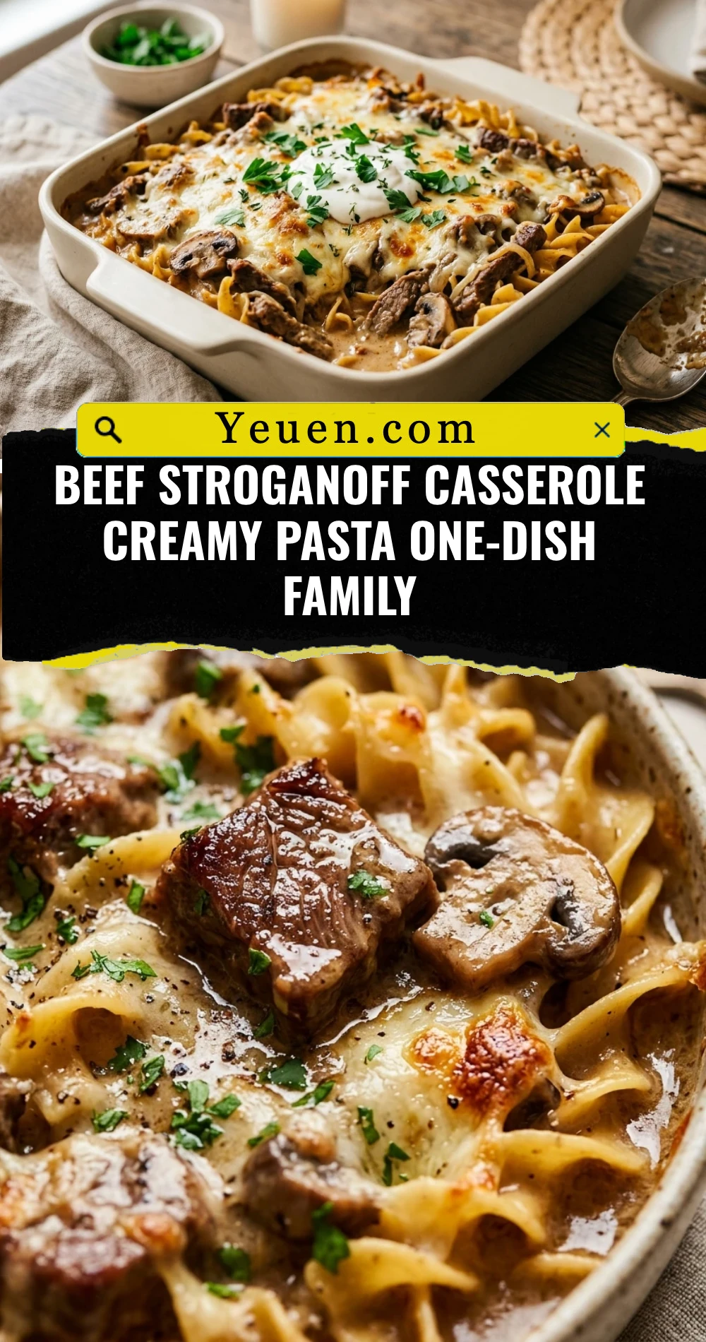 Beef Stroganoff Casserole Creamy Pasta One-Dish Family