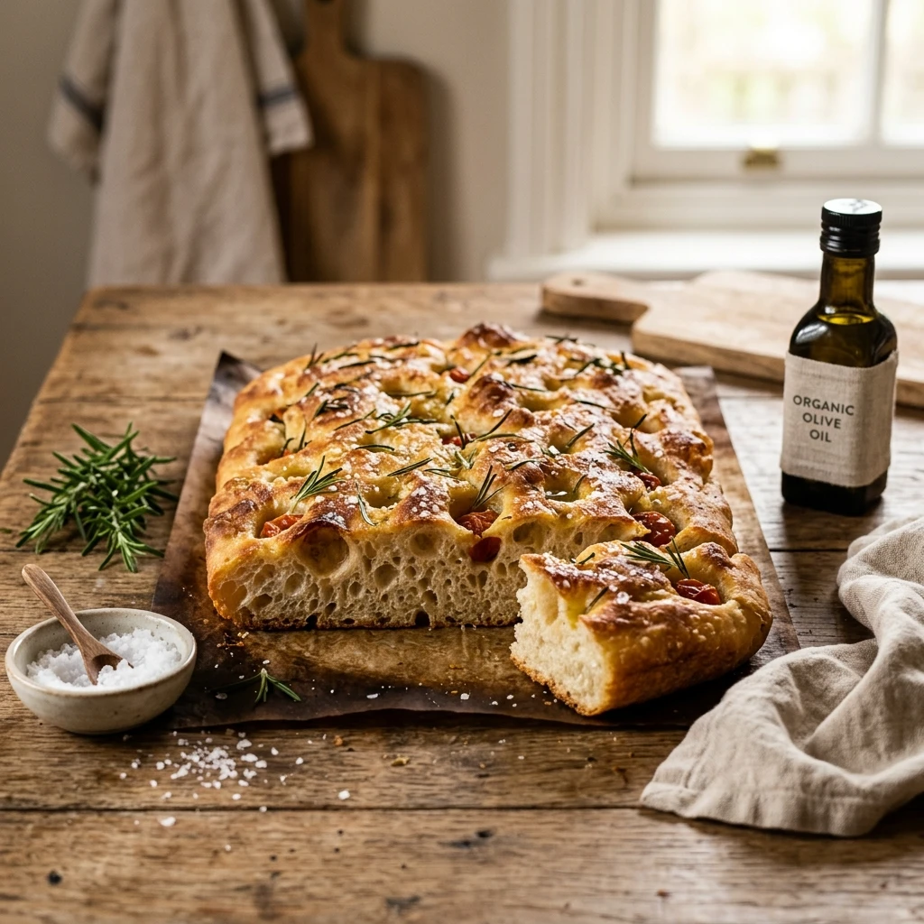 Beginner Sourdough Bread No Knead Focaccia Style Easy
