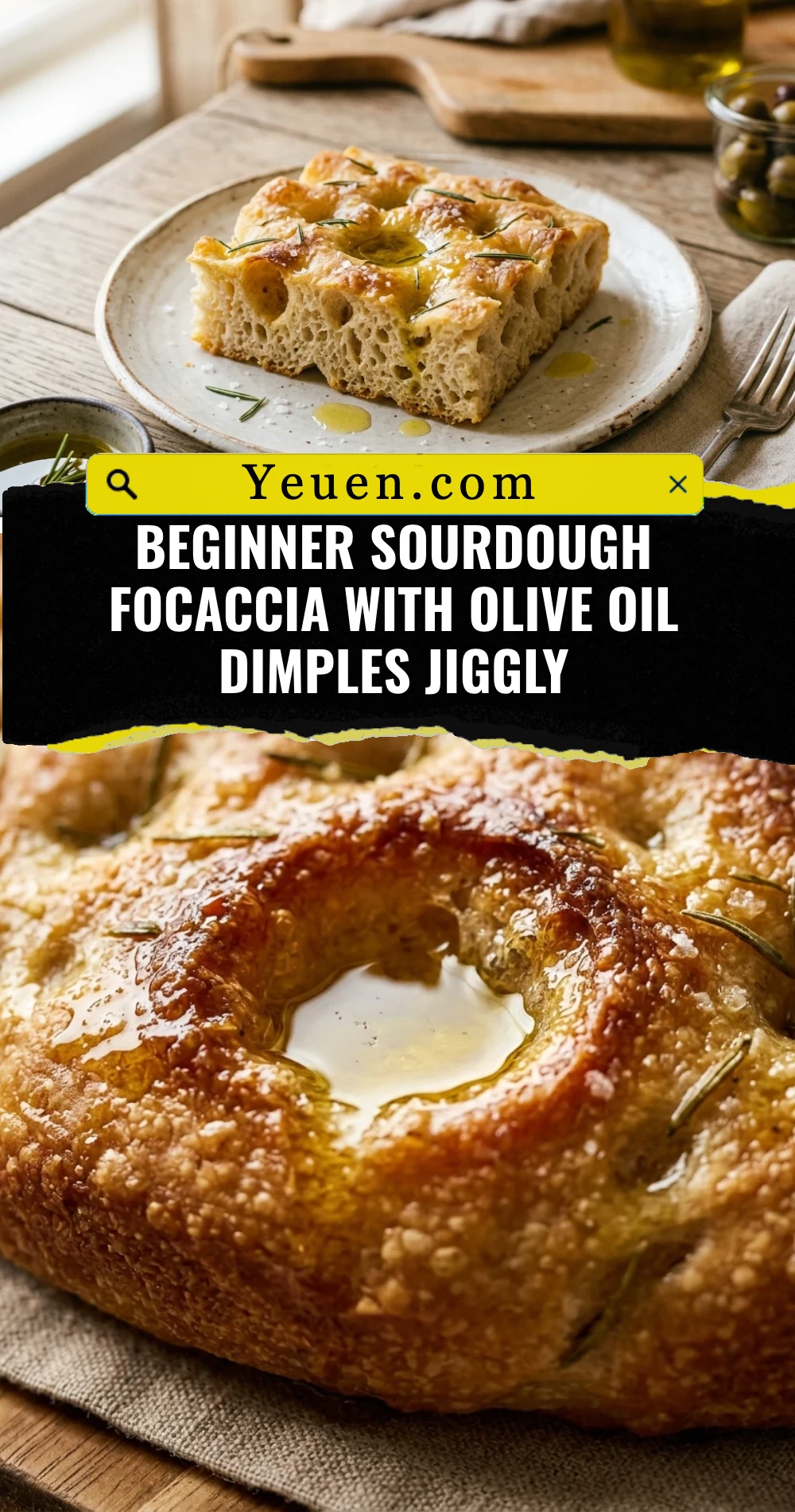 Beginner Sourdough Focaccia With Olive Oil Dimples Jiggly