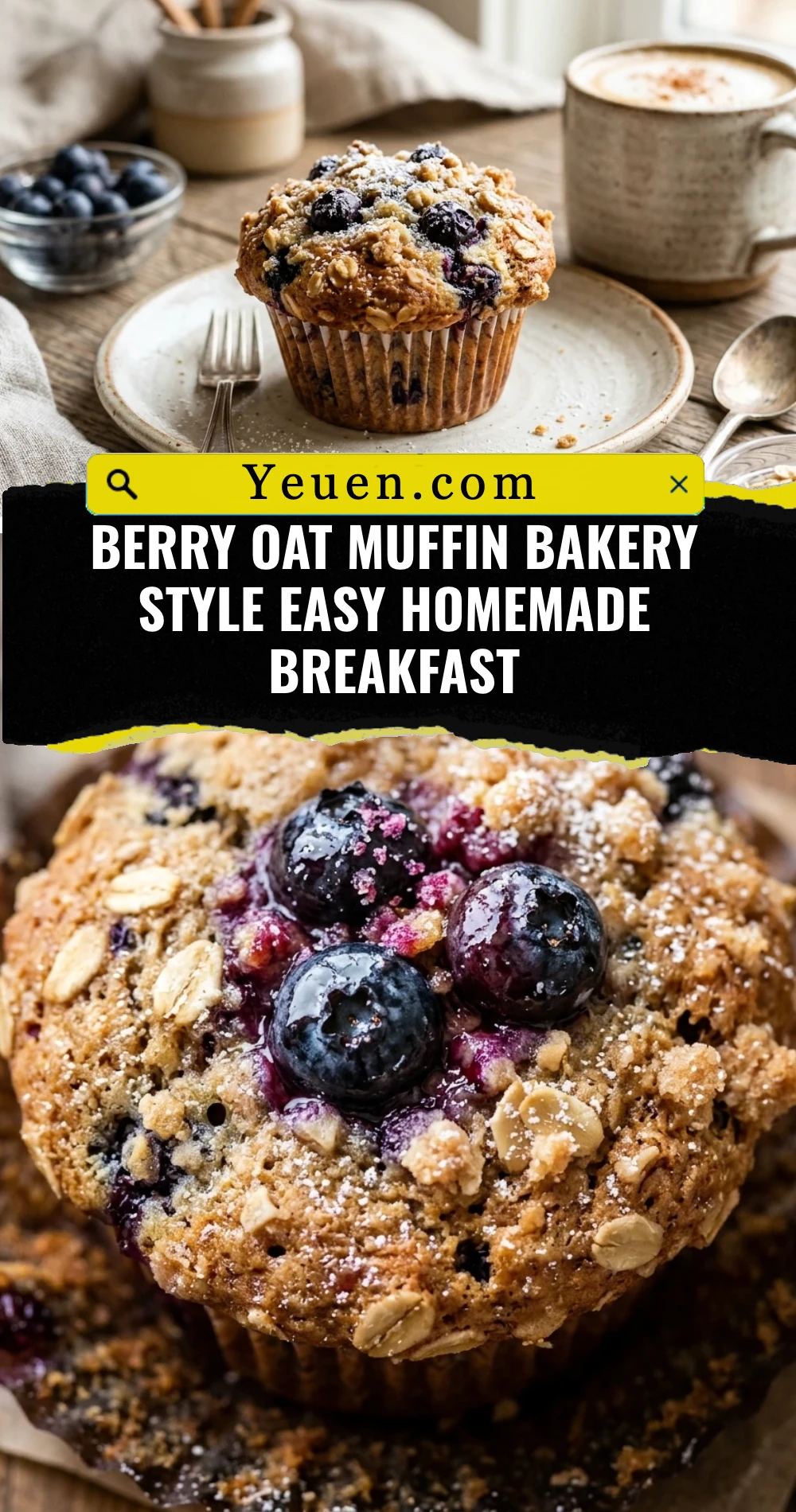 Berry Oat Muffin Bakery Style Easy Homemade Breakfast