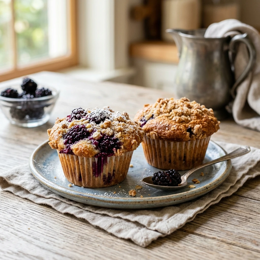 Blackberry Cobbler Muffins with Streusel