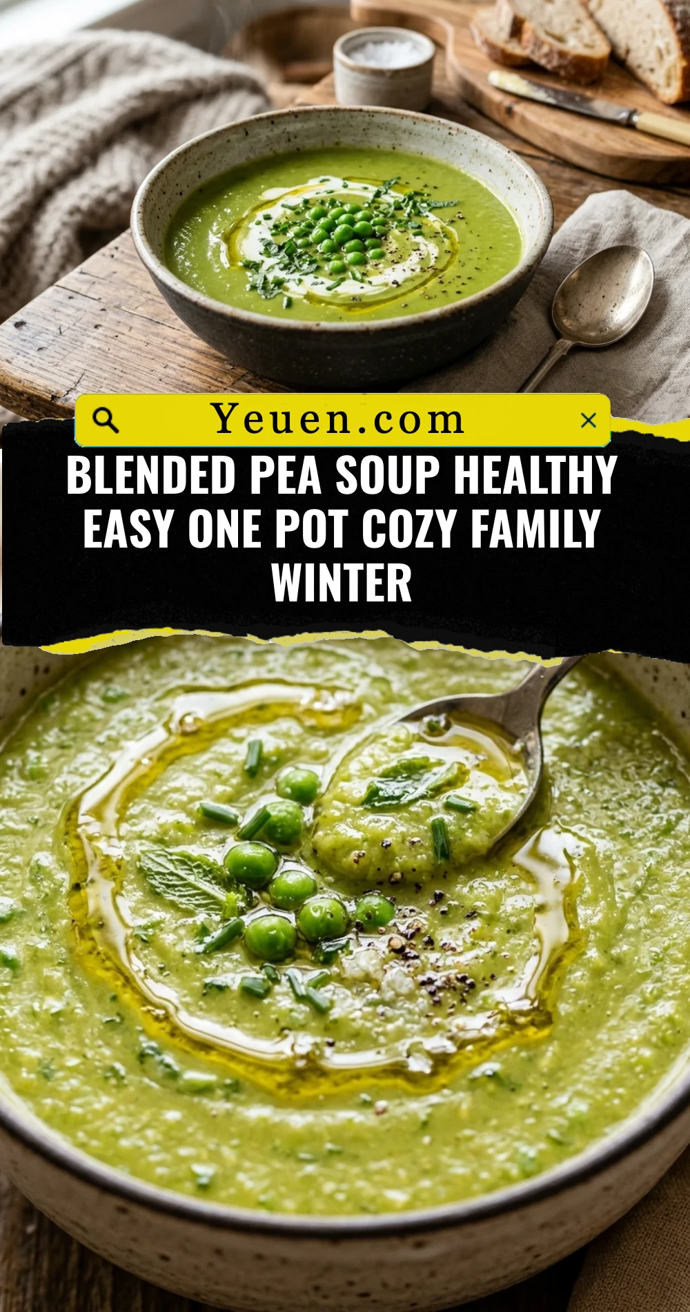 Blended Pea Soup Healthy Easy One Pot Cozy Family Winter