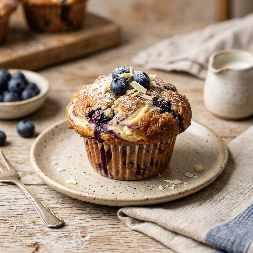 Blueberry Cheesecake Swirl Muffins