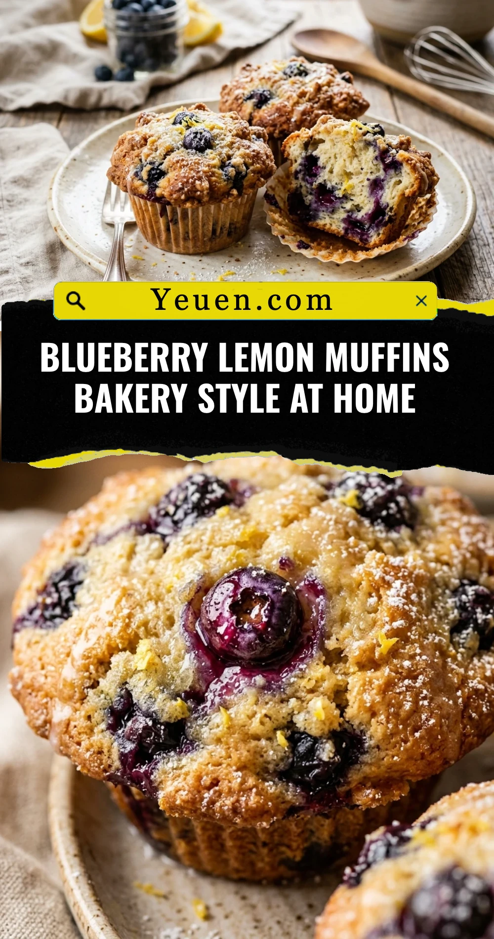 Blueberry Lemon Muffins Bakery Style At Home