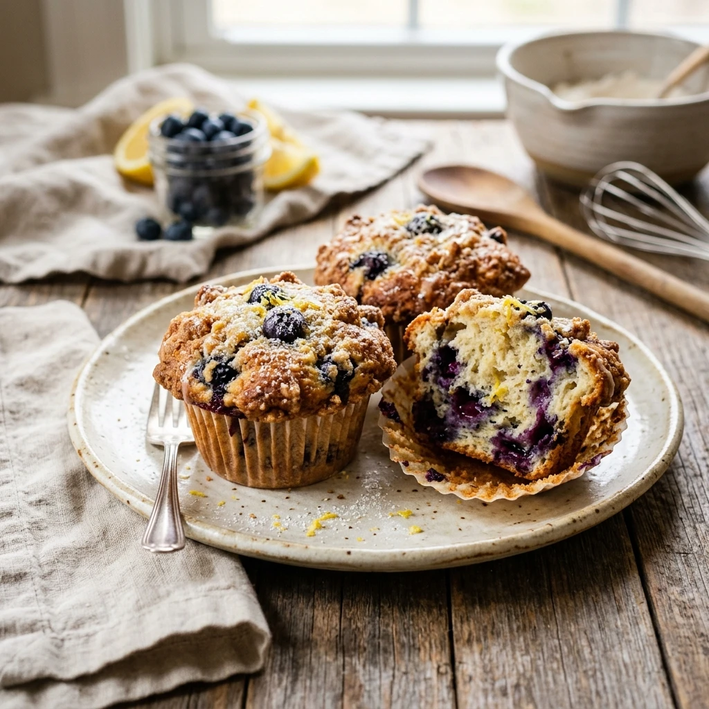 Blueberry Lemon Muffins Bakery Style At Home