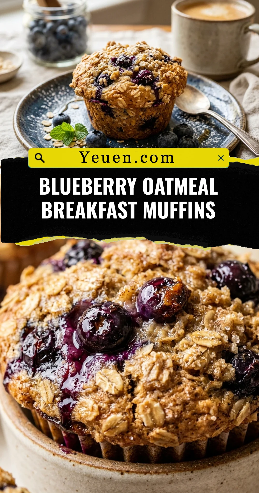 Blueberry Oatmeal Breakfast Muffins