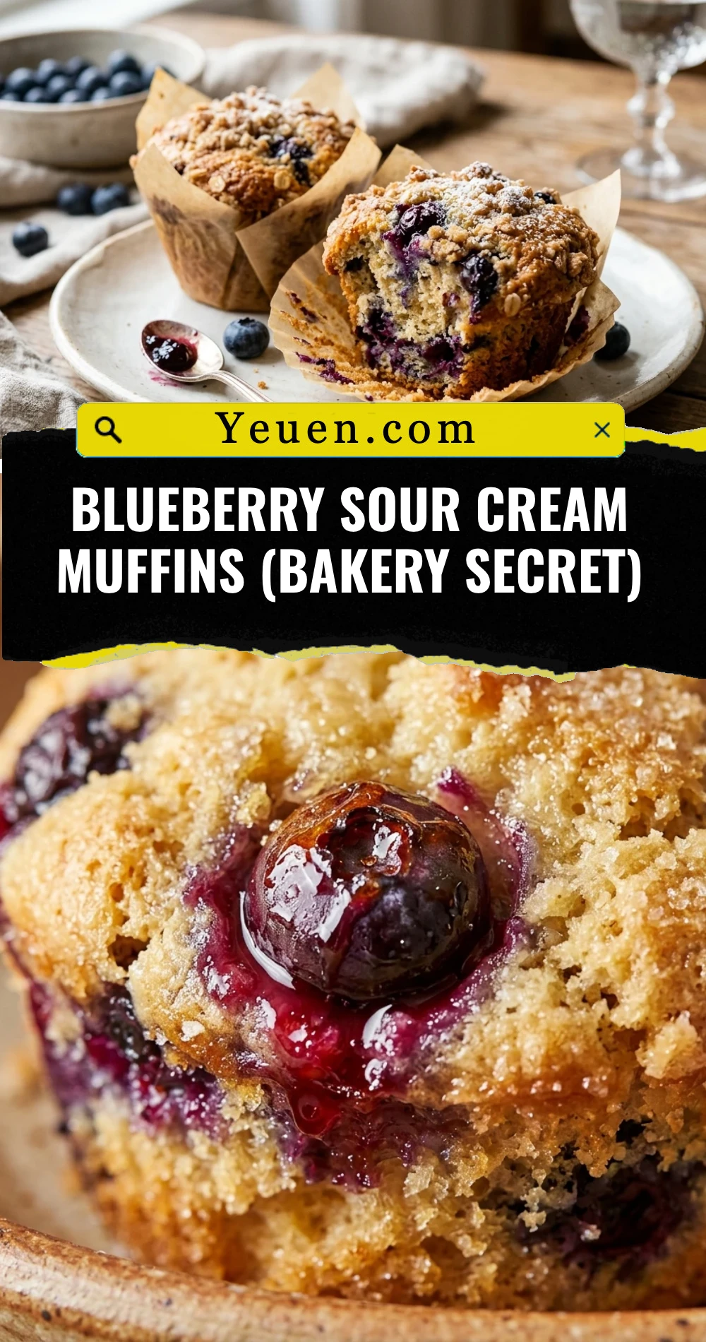 Blueberry Sour Cream Muffins (Bakery Secret)