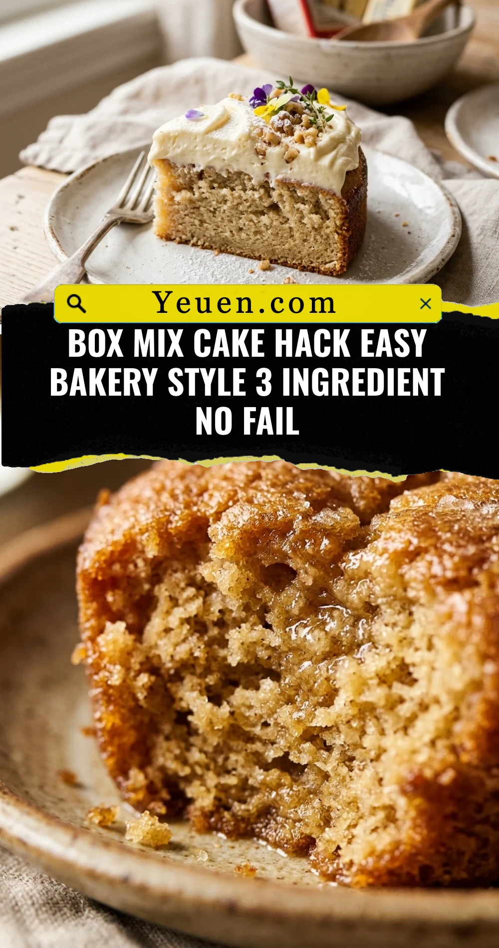 Box Mix Cake Hack Easy Bakery Style 3 Ingredient No Fail