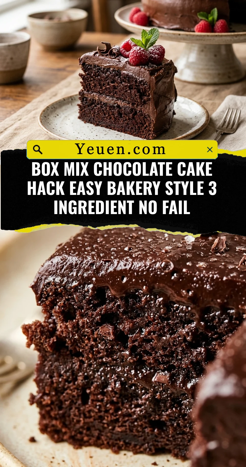 Box Mix Chocolate Cake Hack Easy Bakery Style 3 Ingredient No Fail