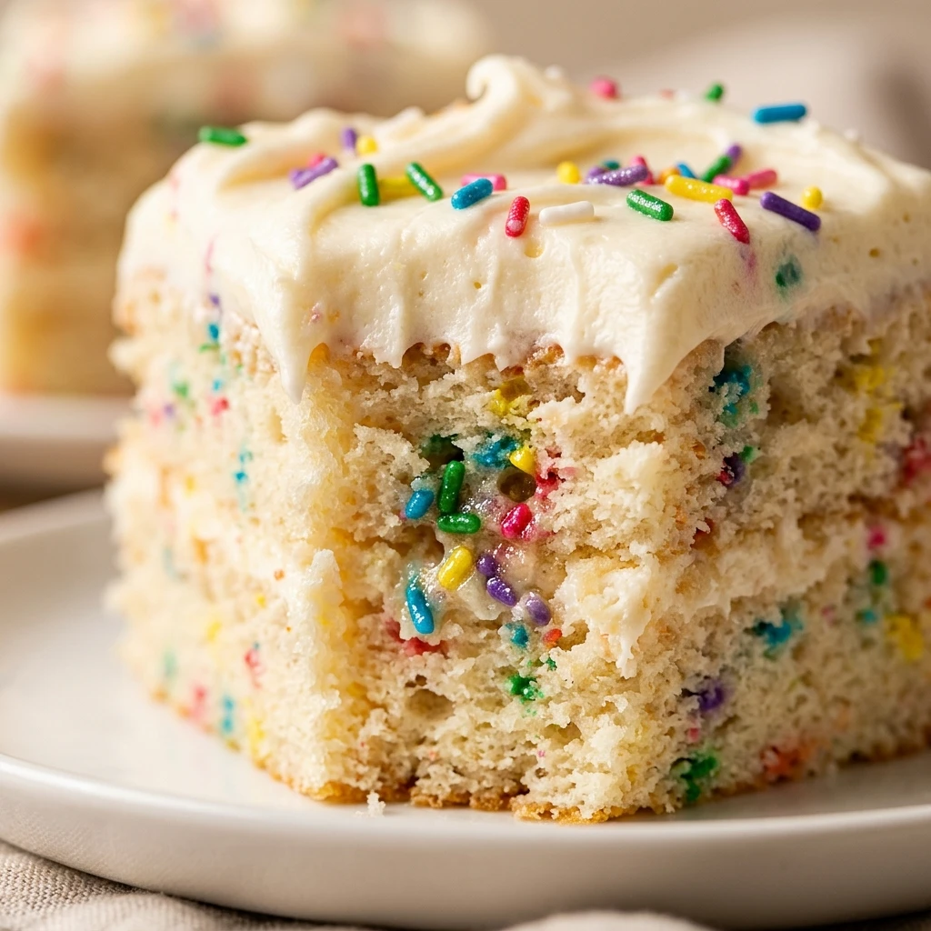 Box Mix Funfetti Cake Hack Easy Bakery Style 3 Ingredient No Fail