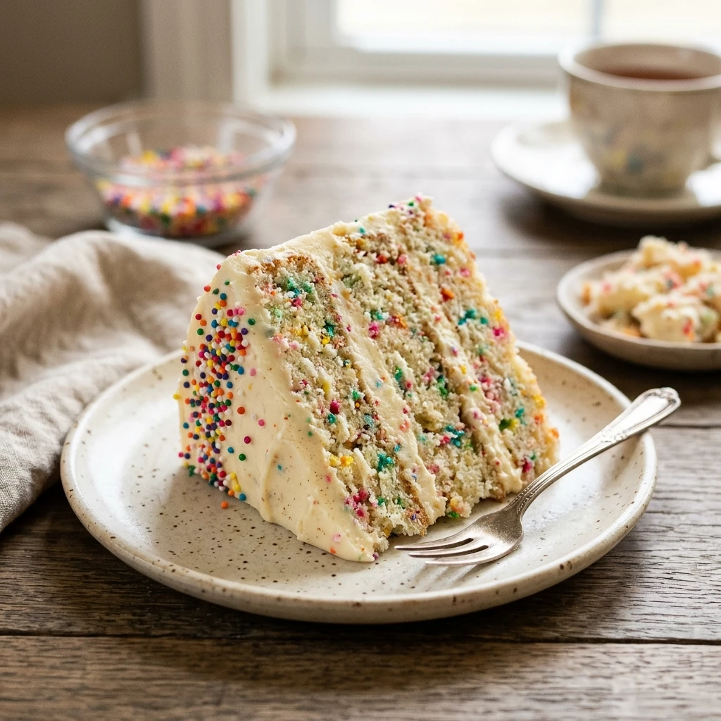 Box Mix Funfetti Cake Hack Easy Bakery Style 3 Ingredient No Fail
