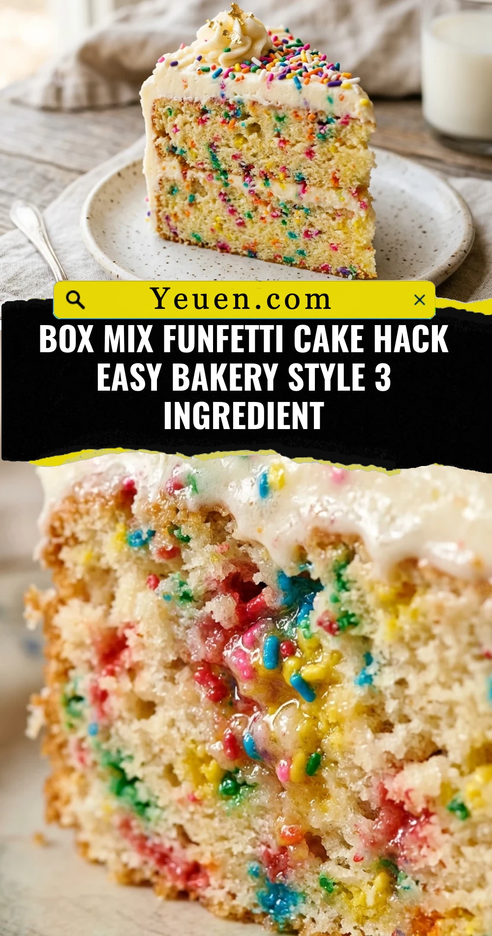 Box Mix Funfetti Cake Hack Easy Bakery Style 3 Ingredient
