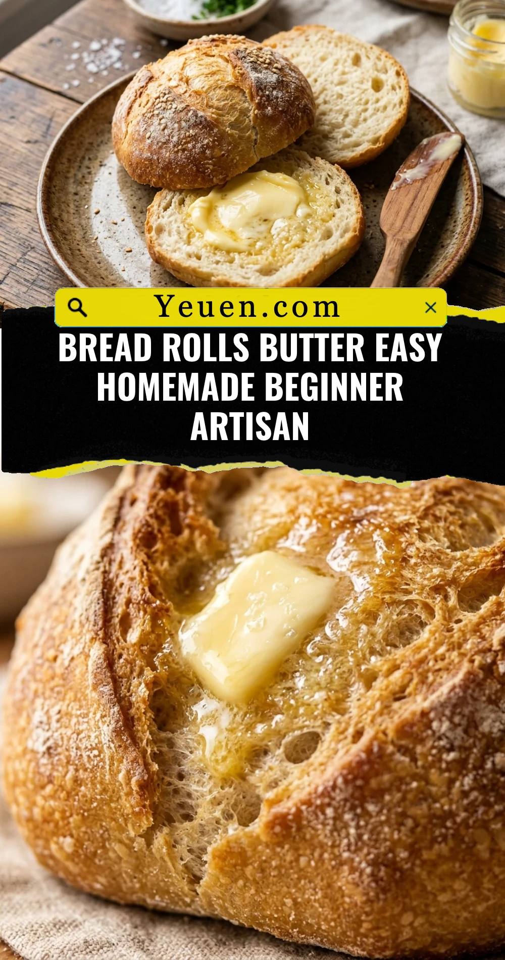 Bread Rolls Butter Easy Homemade Beginner Artisan