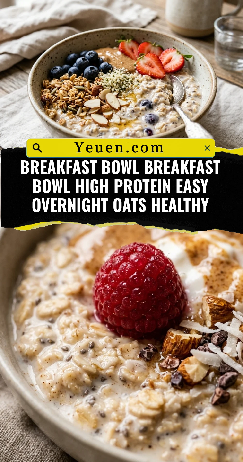 Breakfast Bowl Breakfast Bowl High Protein Easy Overnight Oats Healthy