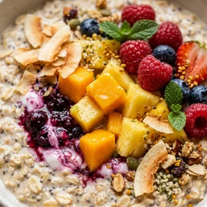 Breakfast Bowl Tropical High Protein Easy Overnight Oats Healthy