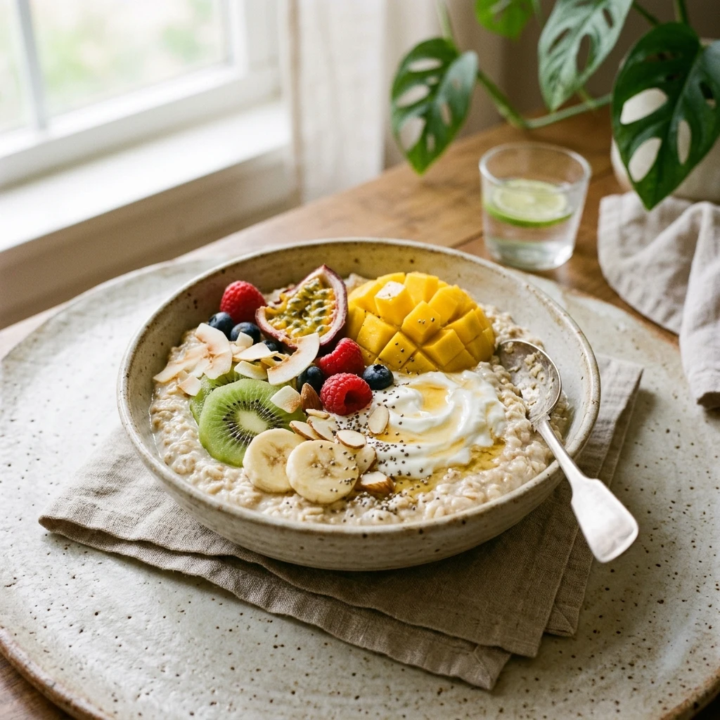 Breakfast Bowl Tropical High Protein Easy Overnight Oats Healthy