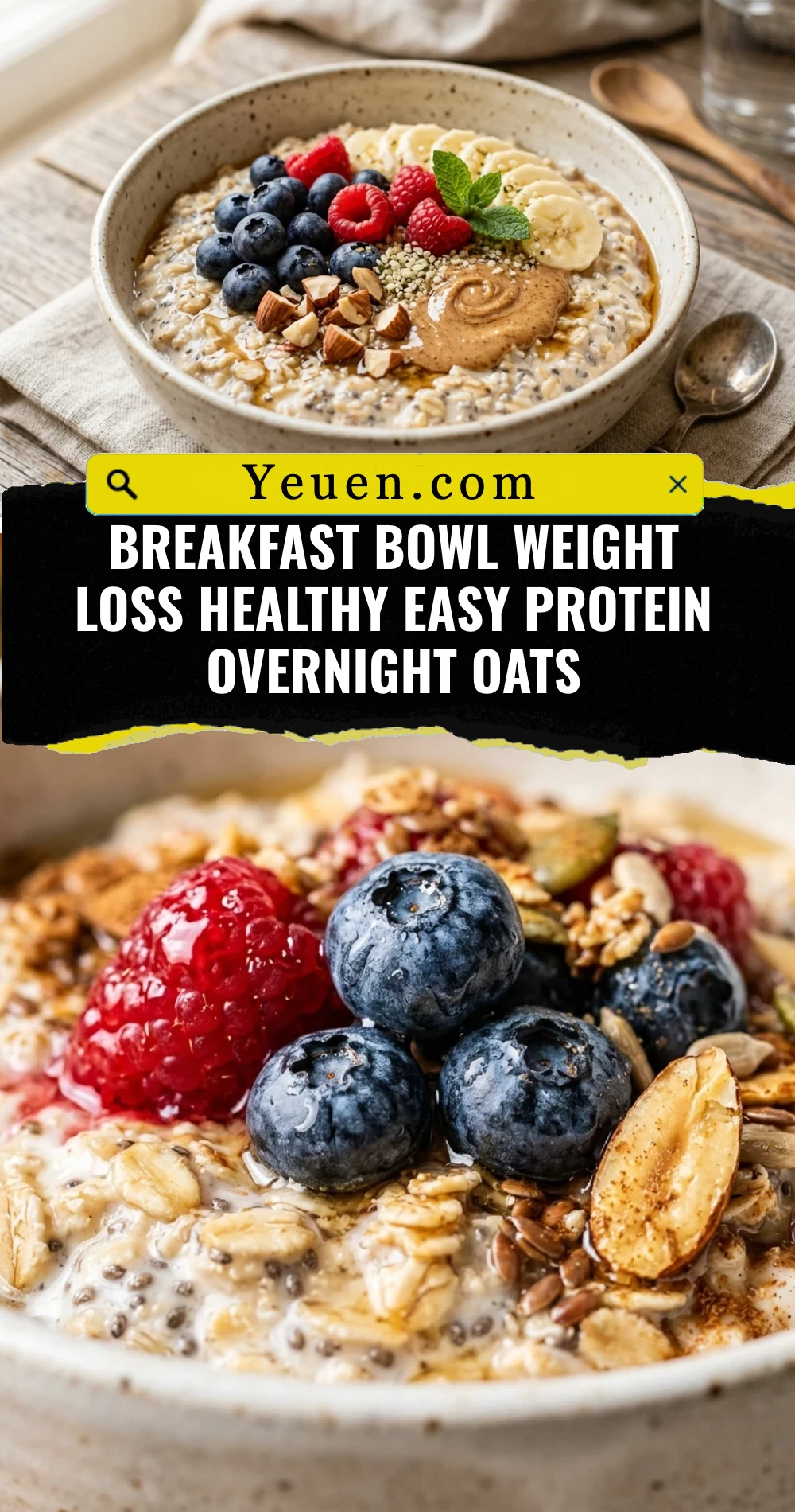 Breakfast Bowl Weight Loss Healthy Easy Protein Overnight Oats