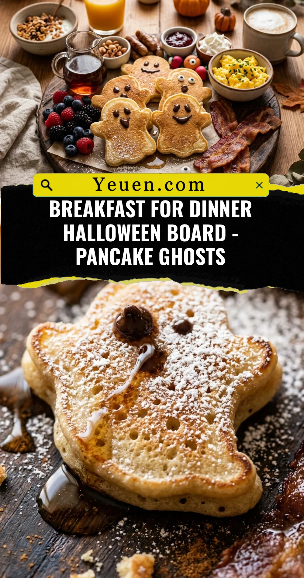 Breakfast For Dinner Halloween Board - Pancake Ghosts