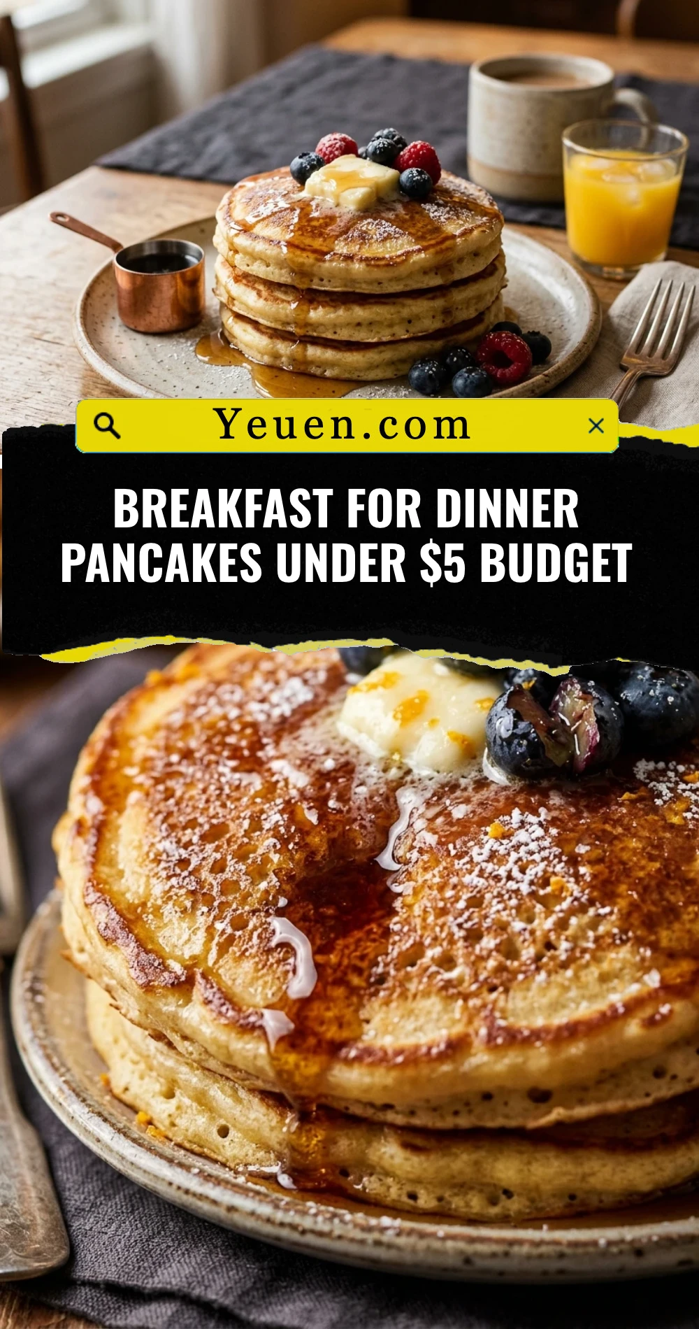 Breakfast For Dinner Pancakes Under $5 Budget