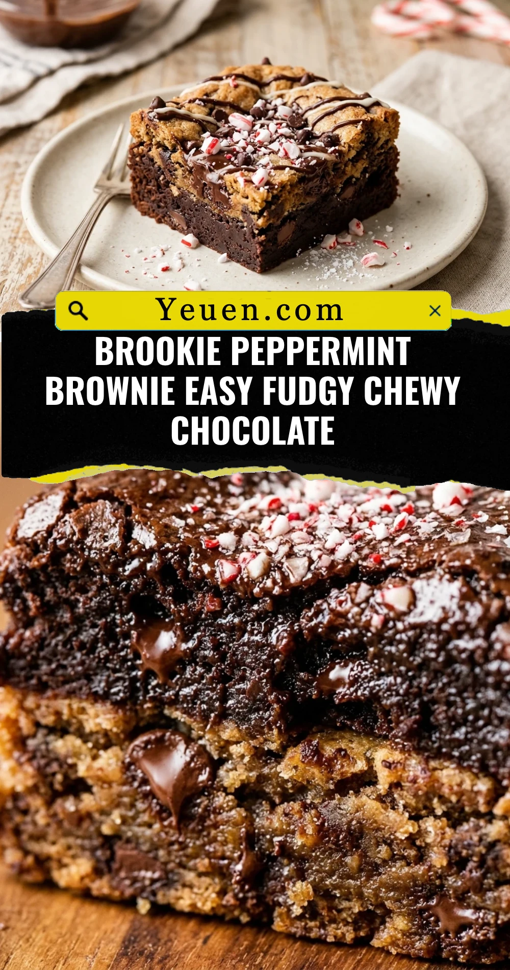 Brookie Peppermint Brownie Easy Fudgy Chewy Chocolate