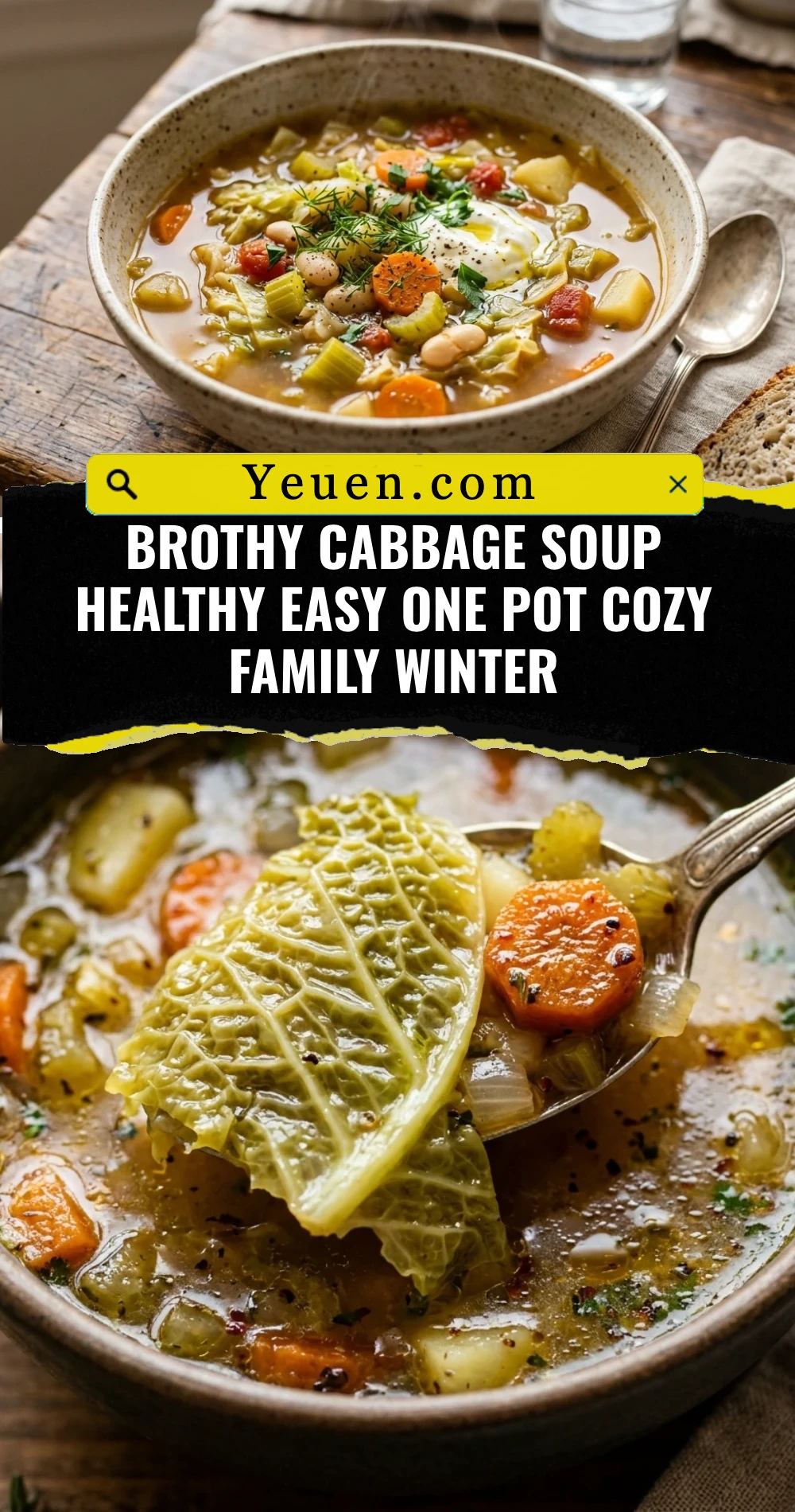 Brothy Cabbage Soup Healthy Easy One Pot Cozy Family Winter