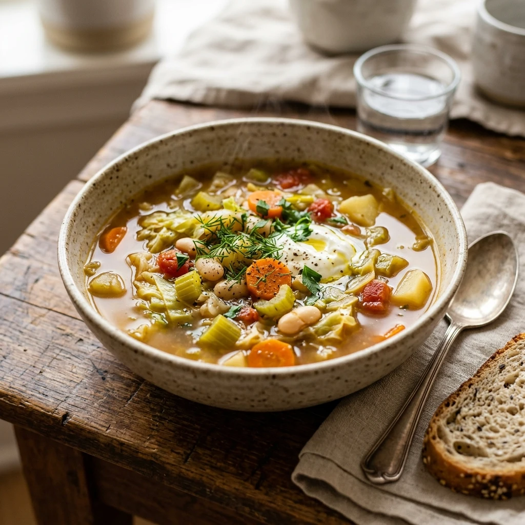 Brothy Cabbage Soup Healthy Easy One Pot Cozy Family Winter