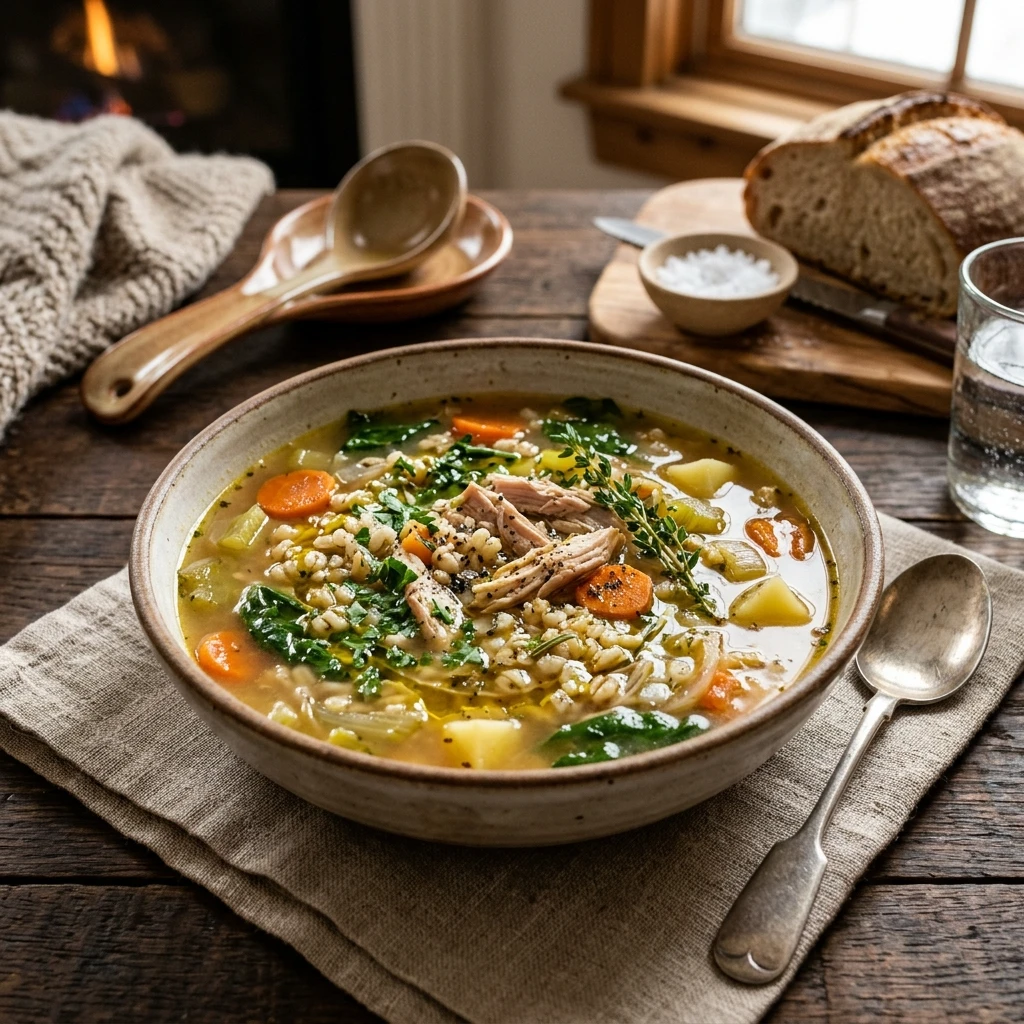 Brothy Turkey Soup Healthy Easy One Pot Cozy Family Winter